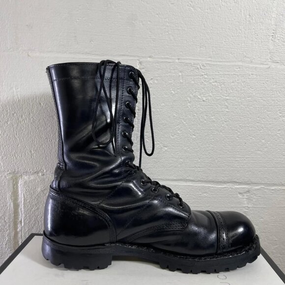 Corcoran Black Leather Military Jump Combat Boots Cap Toe Lace up Men's Size 9 D - Picture 2 of 13